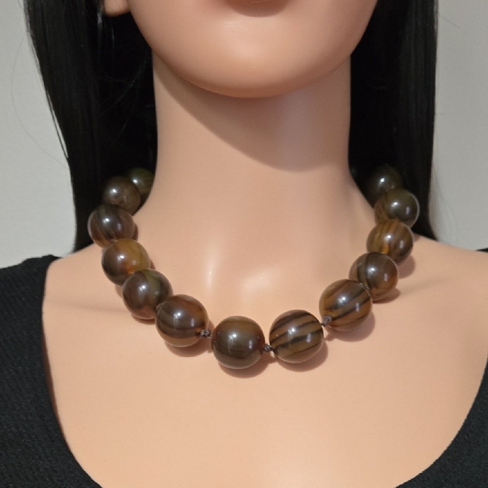 Furla Brown Beaded Necklace - Picture 6 of 7